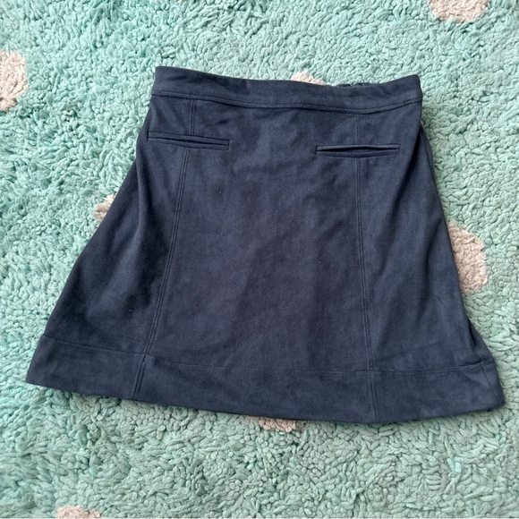 Abercrombie Kids Girls Skirt Mini Blue Faux Suede Vegan 15/16 Pull On A line - Picture 1 of 6